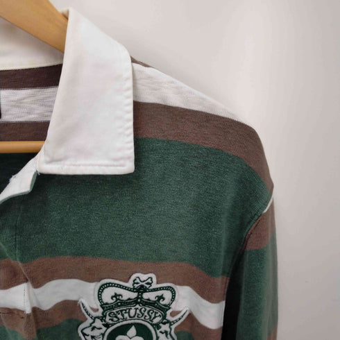 ステューシー Stussy エンブレムワッペン付きラガーシャツ メンズ L