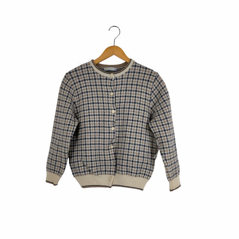 アクアスキュータム AQUASCUTUM チェック柄カーディガン レディース LL