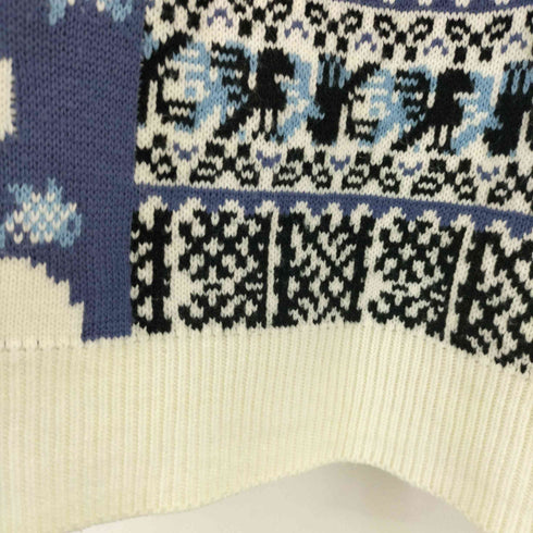 クマさん刺繍デザインハイネックニット メンズ import:L
