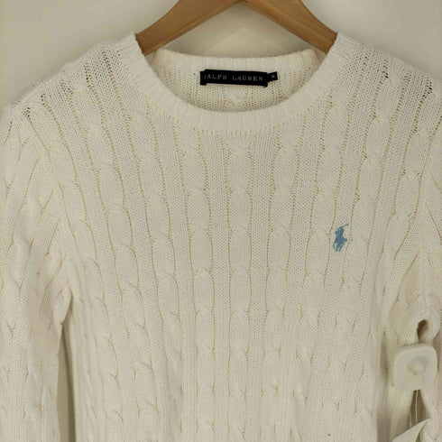 ラルフローレン RALPH LAUREN ポニー刺繍 ケーブル編み クルーネックコットンニット レディース JPN:M