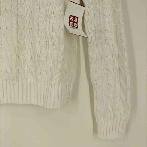 ラルフローレン RALPH LAUREN ポニー刺繍 ケーブル編み クルーネックコットンニット レディース JPN:M