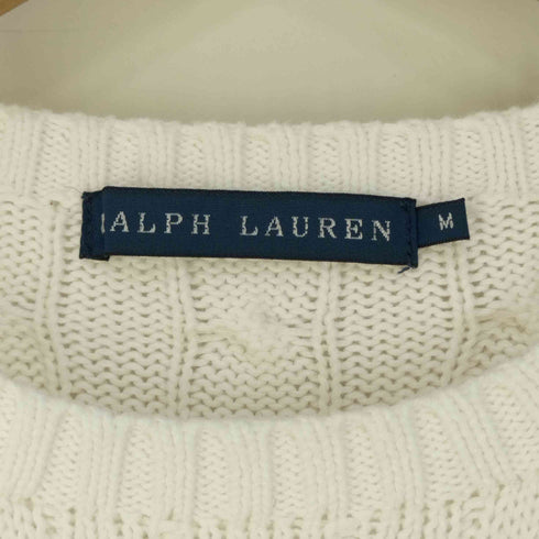 ラルフローレン RALPH LAUREN ポニー刺繍 ケーブル編み クルーネックコットンニット レディース JPN:M