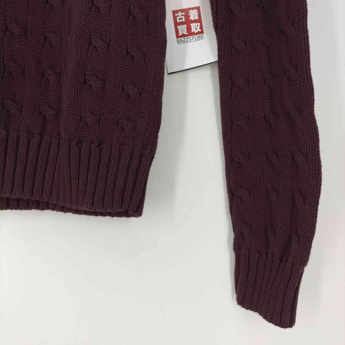 ラルフローレン RALPH LAUREN ポニー刺繍 ケーブル編み クルーネックコットンニット レディース JPN:S