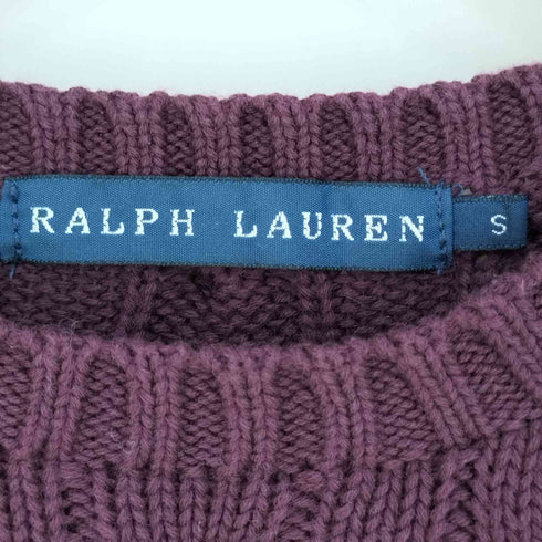 ラルフローレン RALPH LAUREN ポニー刺繍 ケーブル編み クルーネックコットンニット レディース JPN:S