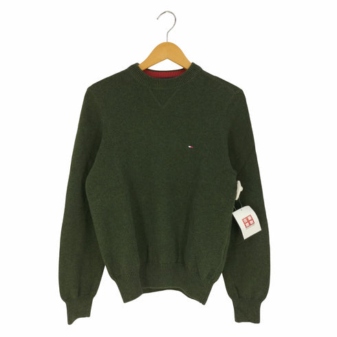 トミーヒルフィガー TOMMY HILFIGER ロゴ刺繍 クルーネックコットンニット メンズ import:XS