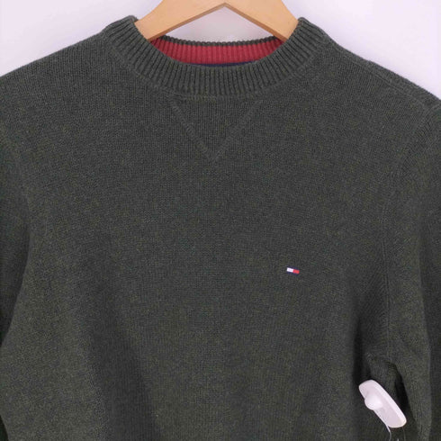 トミーヒルフィガー TOMMY HILFIGER ロゴ刺繍 クルーネックコットンニット メンズ import:XS