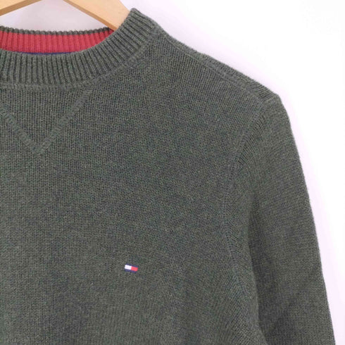 トミーヒルフィガー TOMMY HILFIGER ロゴ刺繍 クルーネックコットンニット メンズ import:XS