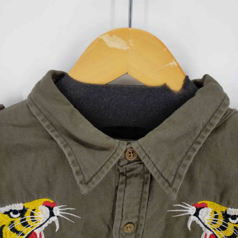 デニムアンドサプライ ラルフローレン DENIM & SUPPLY RALPH LAUREN 虎刺繍ミリタリーシャツ タイガー メンズ JPN:L