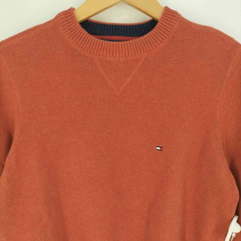 トミーヒルフィガー TOMMY HILFIGER ロゴ刺繍 クルーネックコットンニット メンズ import:XS