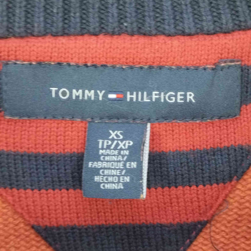 トミーヒルフィガー TOMMY HILFIGER ロゴ刺繍 クルーネックコットンニット メンズ import:XS