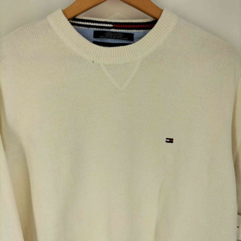 トミーヒルフィガー TOMMY HILFIGER ロゴ刺繍 クルーネックコットンニット メンズ import:S