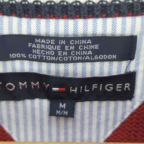 トミーヒルフィガー TOMMY HILFIGER ロゴ刺繍 クルーネックコットンニット メンズ import:M