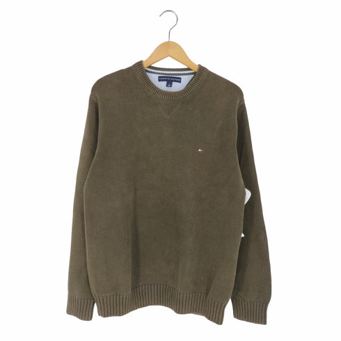トミーヒルフィガー TOMMY HILFIGER ロゴ刺繍 クルーネックコットンニット メンズ import:M