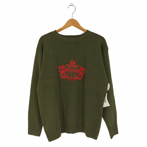 トミーヒルフィガー TOMMY HILFIGER フロント刺繍 リネンコットン クルーネックニット メンズ import:M