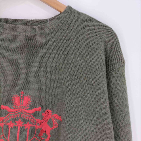 トミーヒルフィガー TOMMY HILFIGER フロント刺繍 リネンコットン クルーネックニット メンズ import:M