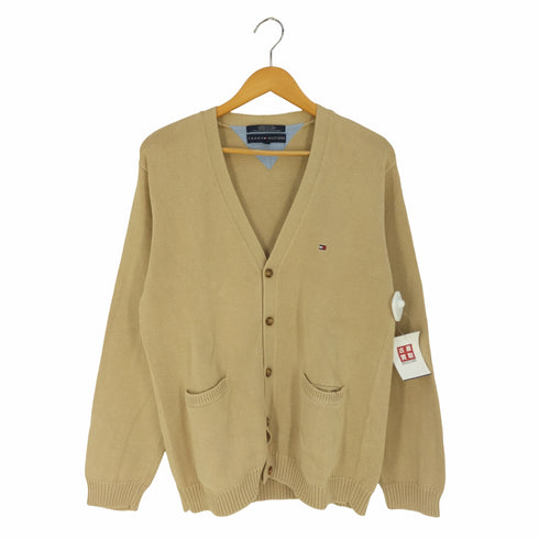 トミーヒルフィガー TOMMY HILFIGER ロゴ刺繍 コットンニットカーディガン メンズ import:M