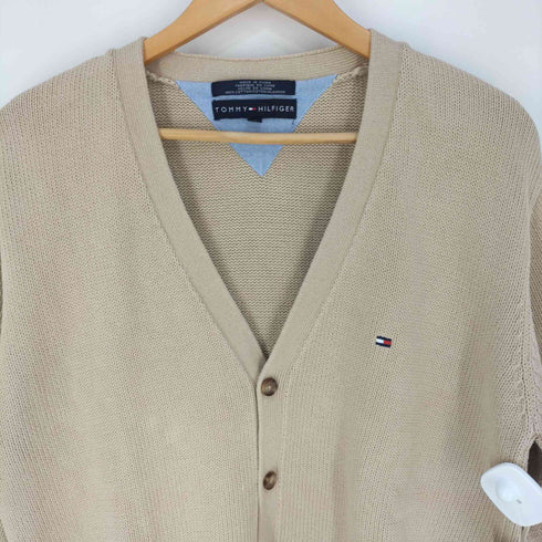 トミーヒルフィガー TOMMY HILFIGER ロゴ刺繍 コットンニットカーディガン メンズ import:M