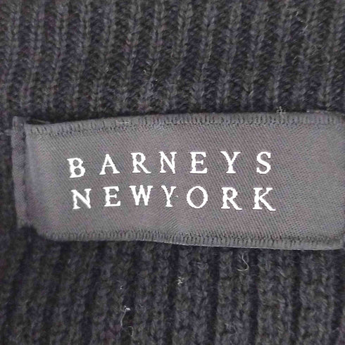 バーニーズニューヨーク BARNEYS NEWYORK 異素材 ドッキング フリルスリーブ シルク 混 プルオーバー コットン ニット レディース 38