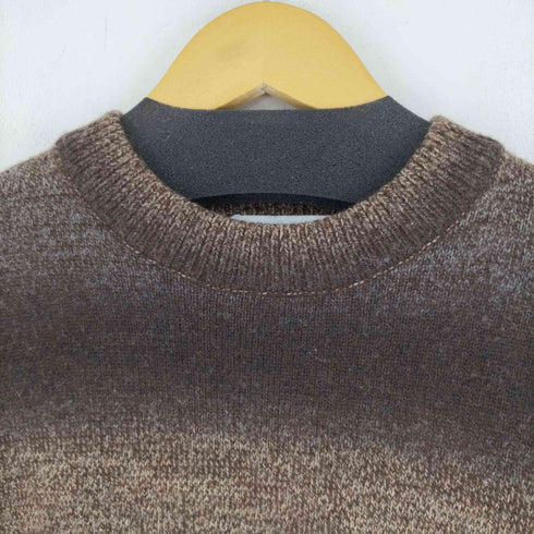 ケボズ KEboz フロントロゴ刺繍 ウールナイロン ボーダーニット メンズ JPN:M