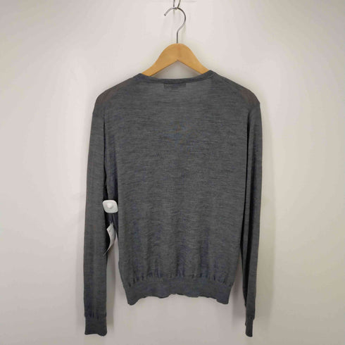 アクアスキュータム AQUASCUTUM ワンポイント刺繍シルク混カーディガン メンズ M