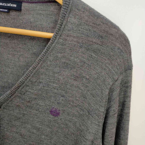 アクアスキュータム AQUASCUTUM ワンポイント刺繍シルク混カーディガン メンズ M