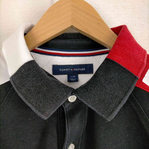 トミーヒルフィガー TOMMY HILFIGER ラインデザインスリーブポロシャツ メンズ JPN:L