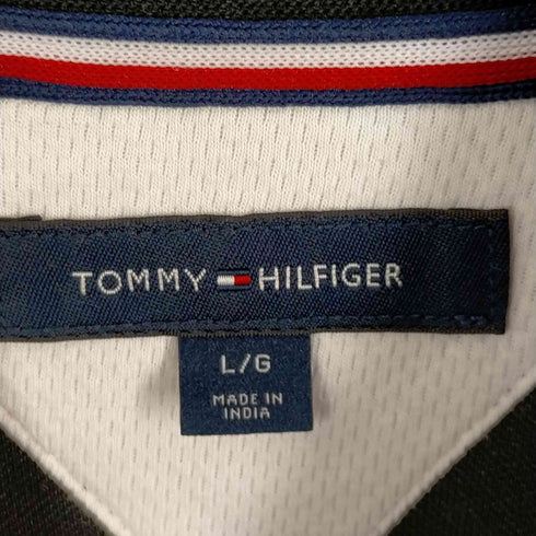 トミーヒルフィガー TOMMY HILFIGER ラインデザインスリーブポロシャツ メンズ JPN:L