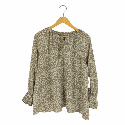 ユナイテッドアローズグリーンレーベルリラクシング UNITED ARROWS green label relaxing FM レオパード プリント ブラウス レディース