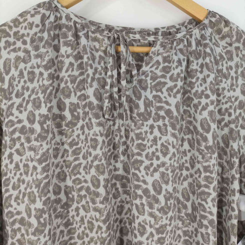 ユナイテッドアローズグリーンレーベルリラクシング UNITED ARROWS green label relaxing FM レオパード プリント ブラウス レディース