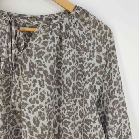 ユナイテッドアローズグリーンレーベルリラクシング UNITED ARROWS green label relaxing FM レオパード プリント ブラウス レディース