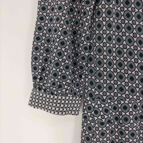 アクアスキュータム AQUASCUTUM 総柄 肩ボタン L/S ロング ワンピース レディース