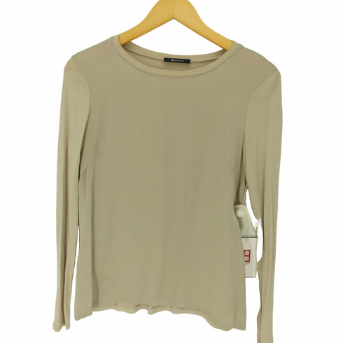 アクアスキュータム AQUASCUTUM シルク100% 袖切替 L/S Tシャツ レディース