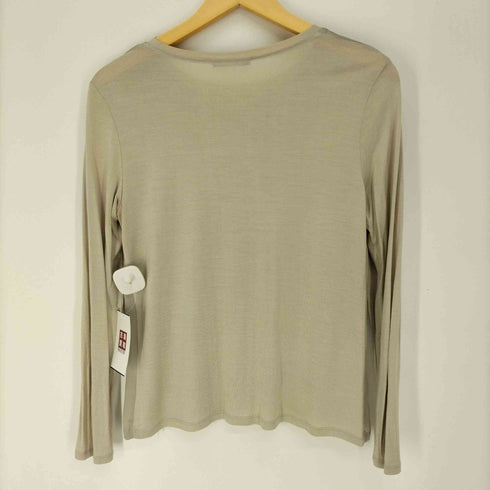 アクアスキュータム AQUASCUTUM シルク100% 袖切替 L/S Tシャツ レディース