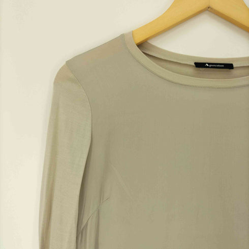 アクアスキュータム AQUASCUTUM シルク100% 袖切替 L/S Tシャツ レディース