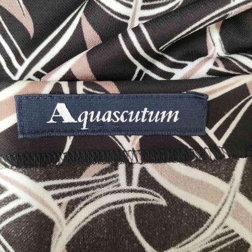 アクアスキュータム AQUASCUTUM 総柄 ロング ボタン ドレス ガウン レディース