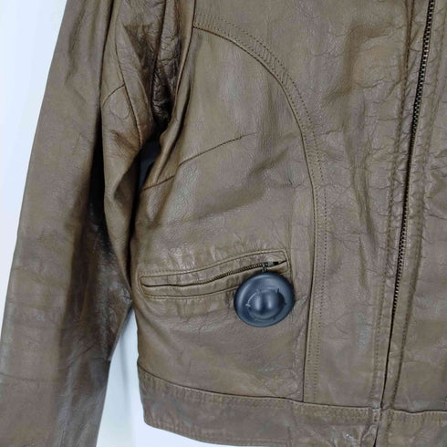 KAWASAKI CYCLEWEAR USA製 SCOVILLジップ 裏地キルティングライダースジャケット メンズ