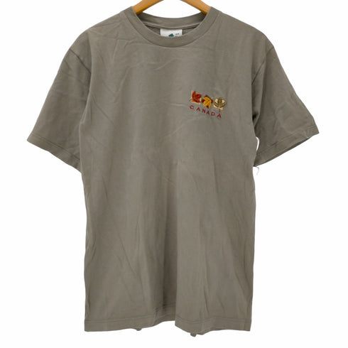 QUALITY GOODS 90S CANADA製 刺繍ロゴ クルーナック 半袖Tシャツ メンズ