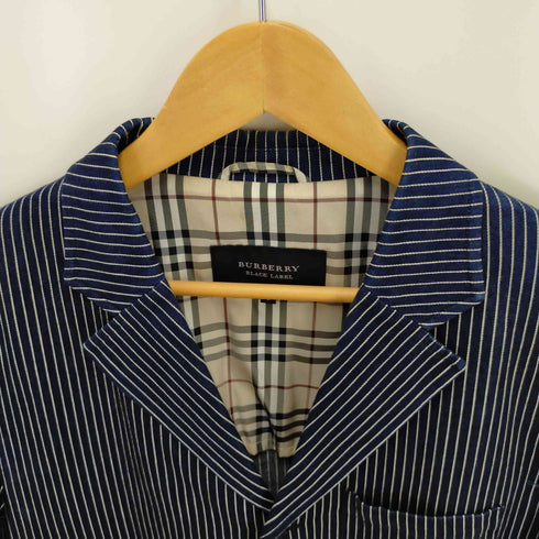 バーバリーブラックレーベル BURBERRY BLACK LABEL ヒッコリー柄デニムジャケット メンズ L