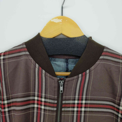 パープルアンドイエロー Purple&Yellow チェックデニム切替ロングコート メンズ import:M