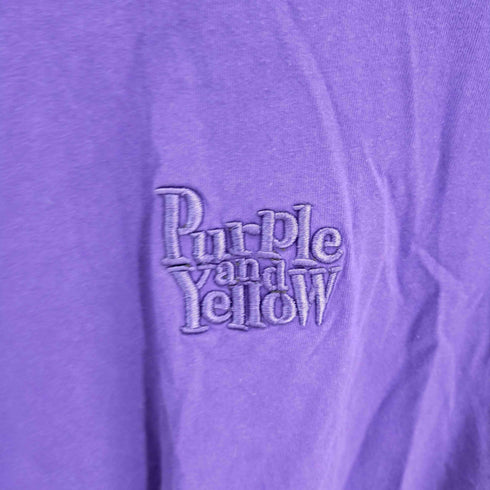 パープルアンドイエロー Purple&Yellow バイカラーロンT 刺繍ロゴ メンズ import:M
