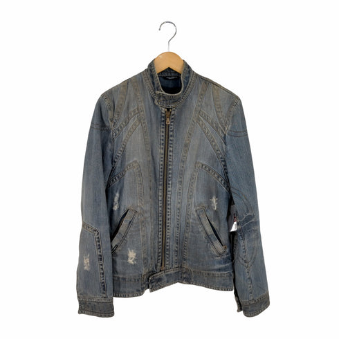 ドルチェアンドガッバーナ DOLCE&GABBANA クラッシュ バイカーデニム ブルゾン メンズ EUR:46