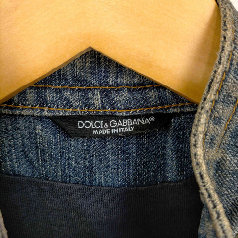 ドルチェアンドガッバーナ DOLCE&GABBANA クラッシュ バイカーデニム ブルゾン メンズ EUR:46