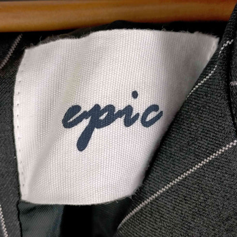 EPIC ストライプ柄 フリル袖 ダブルジャケット レディース