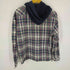 パープルアンドイエロー Purple&Yellow マドラスチェック 裏毛フードシャツ メンズ import:M