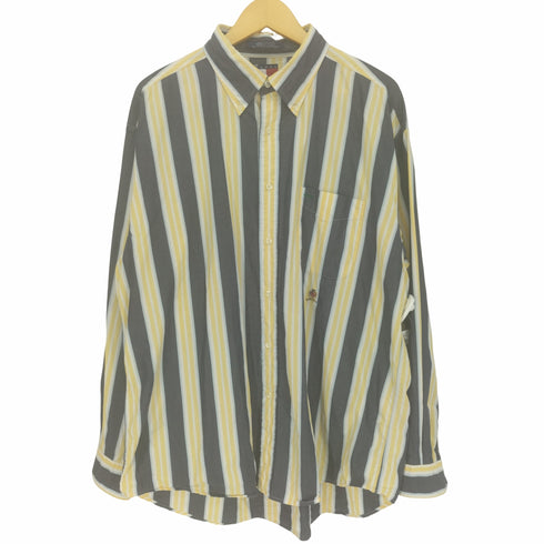 トミーヒルフィガー TOMMY HILFIGER 00S ワンポイント刺繍 ストライプ L/S ボタンダウン シャツ メンズ import:XL