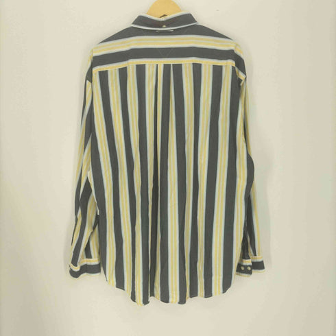 トミーヒルフィガー TOMMY HILFIGER 00S ワンポイント刺繍 ストライプ L/S ボタンダウン シャツ メンズ import:XL
