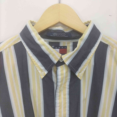 トミーヒルフィガー TOMMY HILFIGER 00S ワンポイント刺繍 ストライプ L/S ボタンダウン シャツ メンズ import:XL