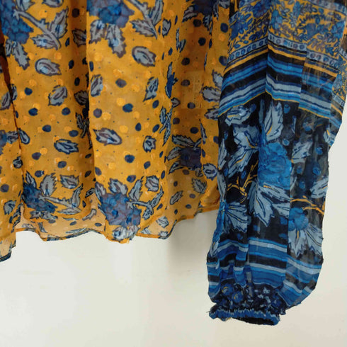 ウラ ジョンソン ulla johnson 総柄 ロングスリーブ シルクブラウス レディース JPN:4