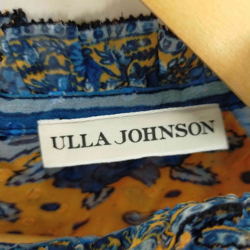 ウラ ジョンソン ulla johnson 総柄 ロングスリーブ シルクブラウス レディース JPN:4