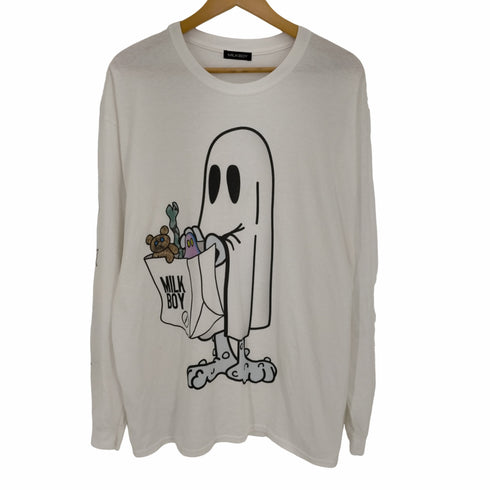 ミルク ボーイ MILK BOY おばけプリント 長袖Tシャツ メンズ